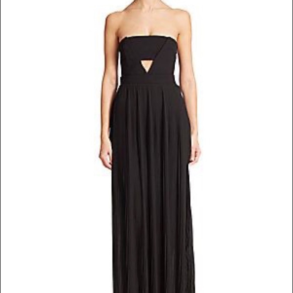 NICHOLAS Black Strapless Pleated Dress
